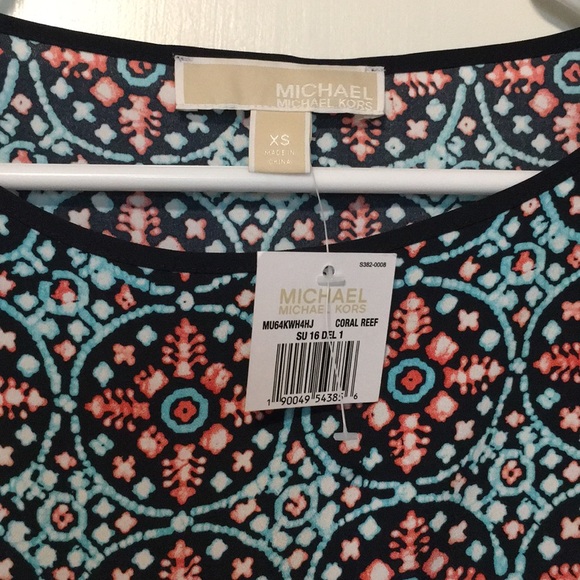 Michael Kors Coral Reef Tunic Women’s top XS new - Picture 4 of 8